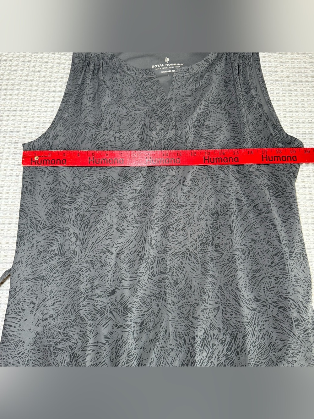 Royal Robbins Women Spotless Traveler Belted Dress Large Gray Floral Tank Pocket - Picture 4 of 10